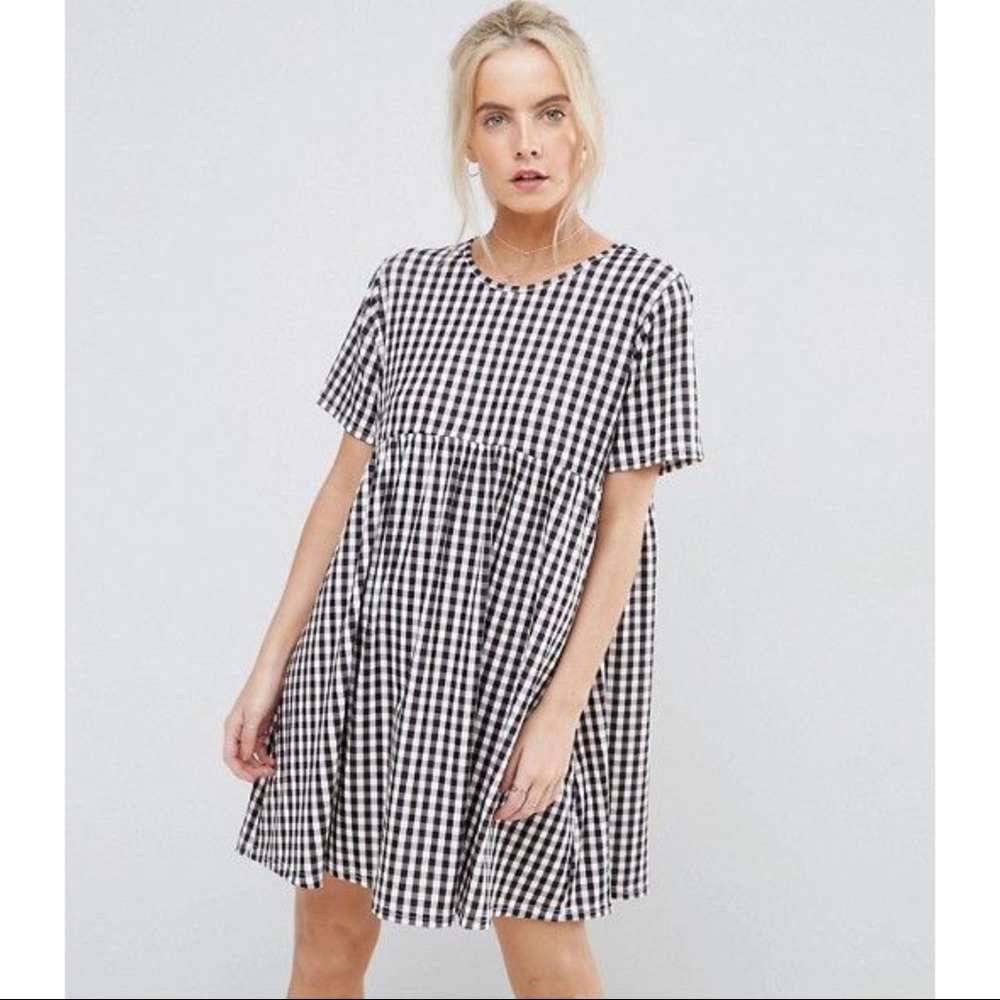 ASOS Ultimate Smock Dress In Gingham Print